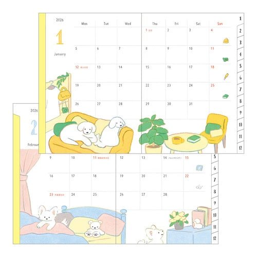 Natsumi Teraoka Puppy Pocket Diary 2026 / MIDORI