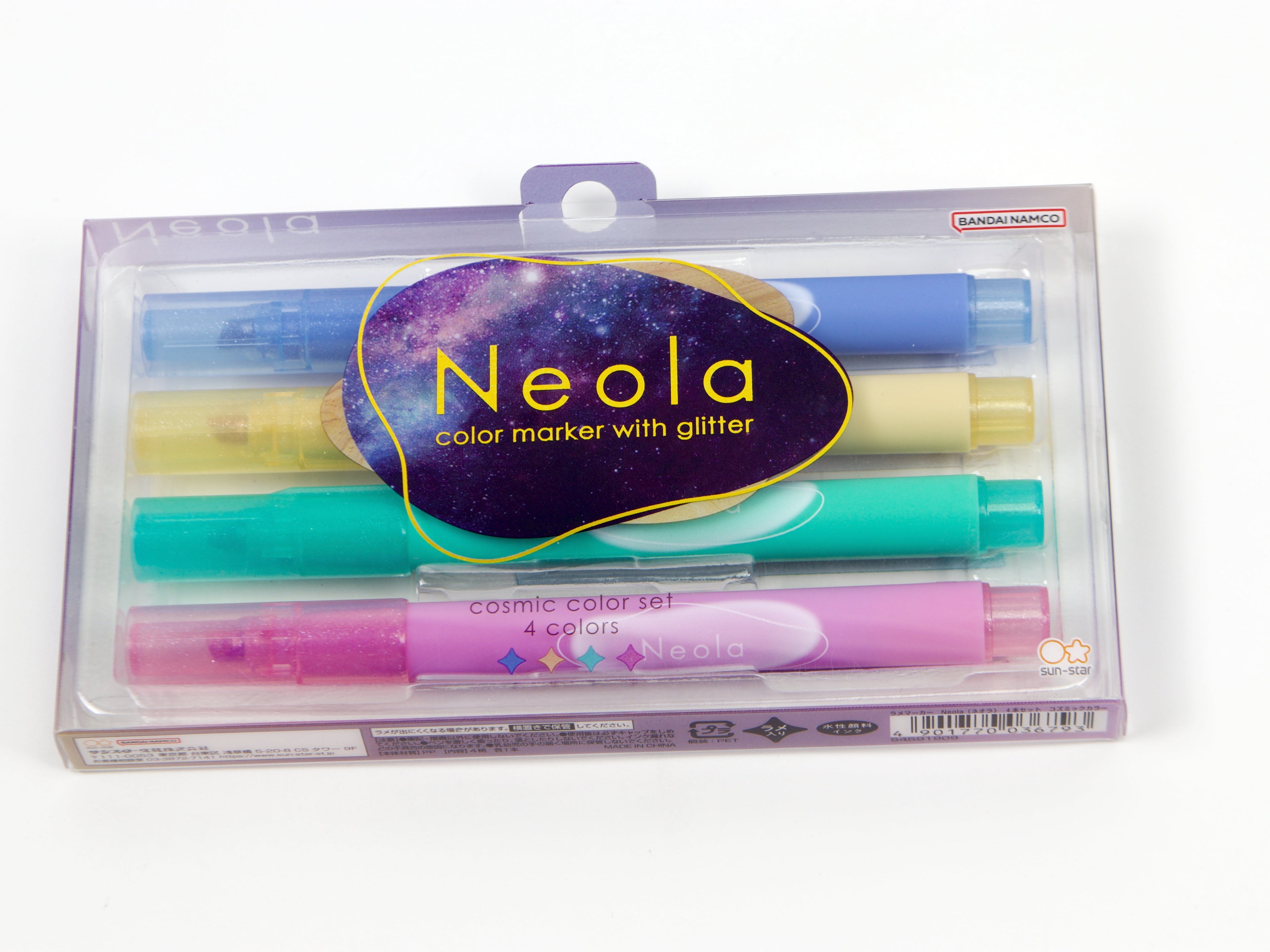 Sun-Star Neola Glitter Marker 4 Color Set