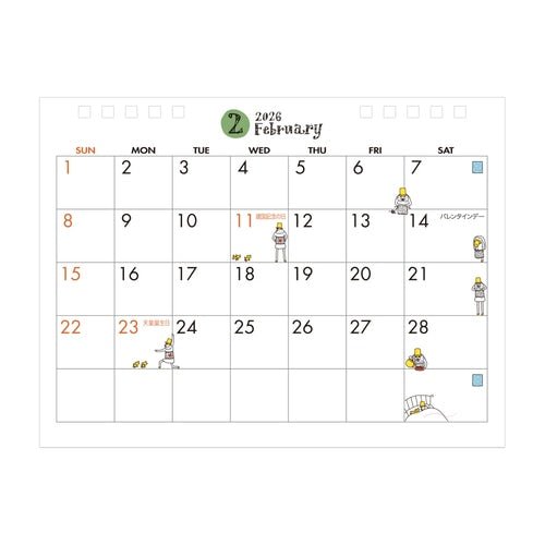 "Ojisan" Medium Ring Desk Calendar 2026 / MIDORI
