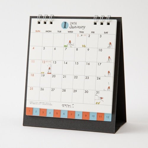"Ojisan" Small Ring Desk Calendar 2026 / MIDORI