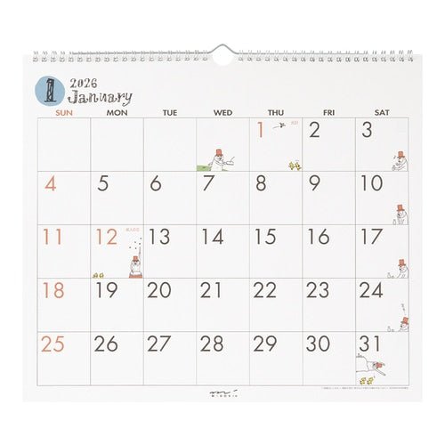 "Ojisan" Wall Calendars 2026 / MIDORI