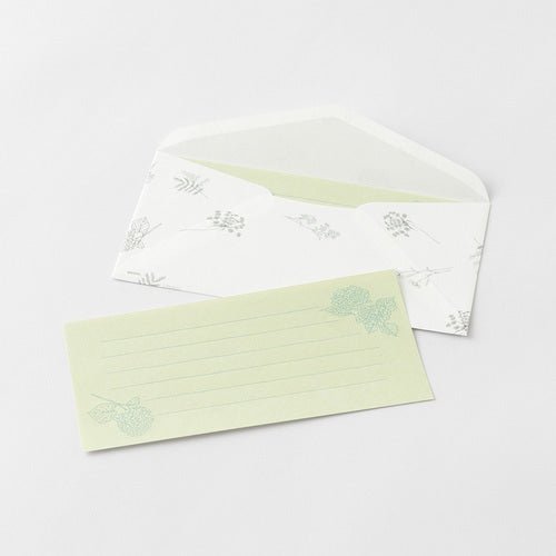 One-Stroke Note with Envelope Flower Letter Set / MIDORI