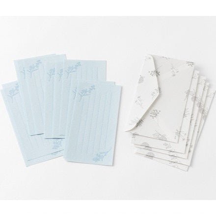 One-Stroke Note with Envelope Flower Letter Set / MIDORI