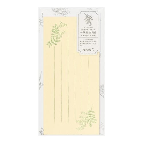 One-Stroke Note with Envelope Flower Letter Set / MIDORI