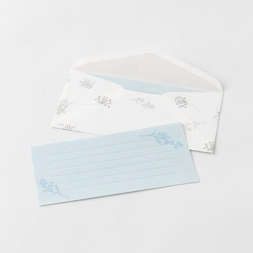 One-Stroke Note with Envelope Flower Letter Set / MIDORI