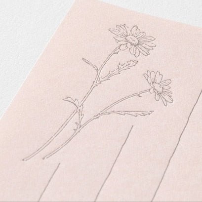 One-Stroke Note with Envelope Flower Letter Set / MIDORI