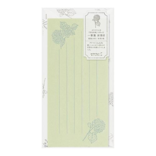 One-Stroke Note with Envelope Flower Letter Set / MIDORI