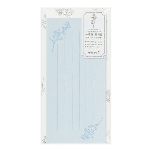 One-Stroke Note with Envelope Flower Letter Set / MIDORI