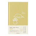 MIDORI Book Style Diary 2027 dog design in yellow cloth with gold foil line drawing