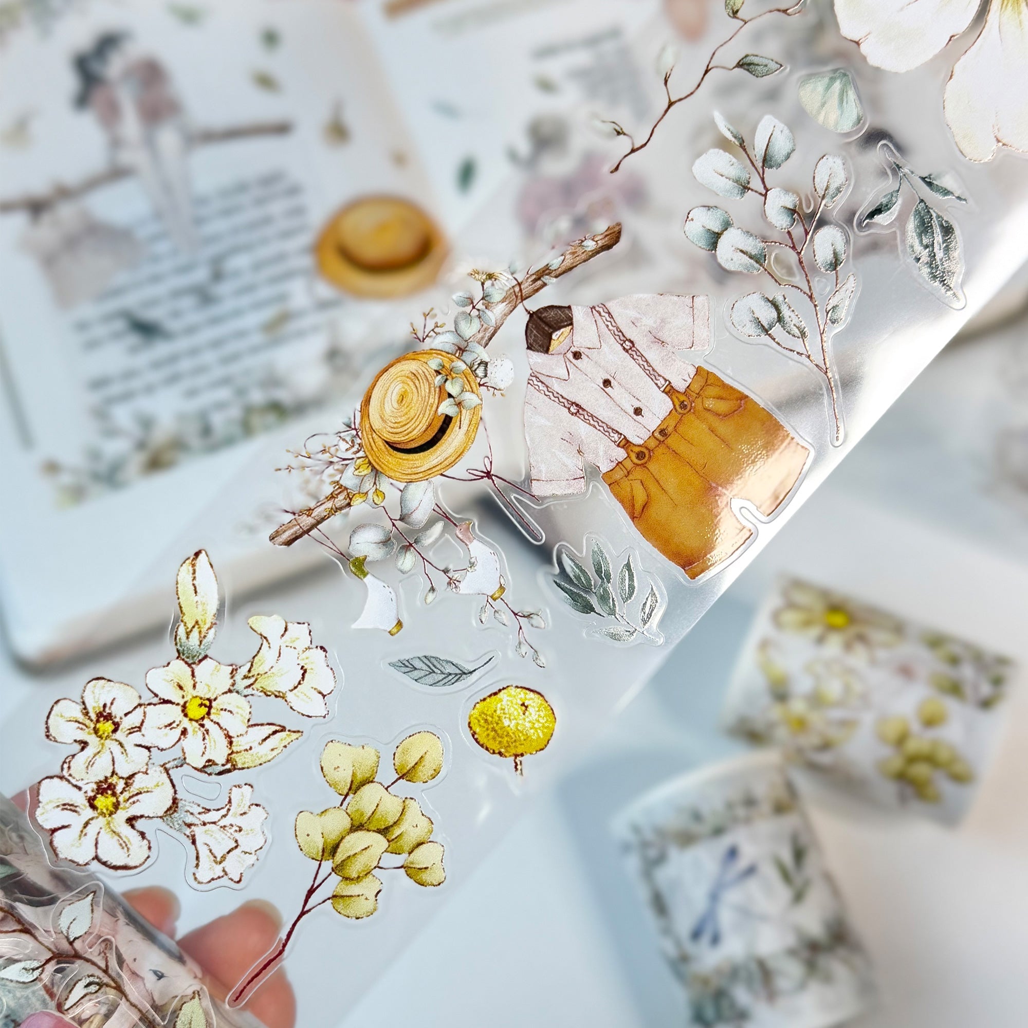 Pre-cut Clover Haze Wide Washi/PET Tape