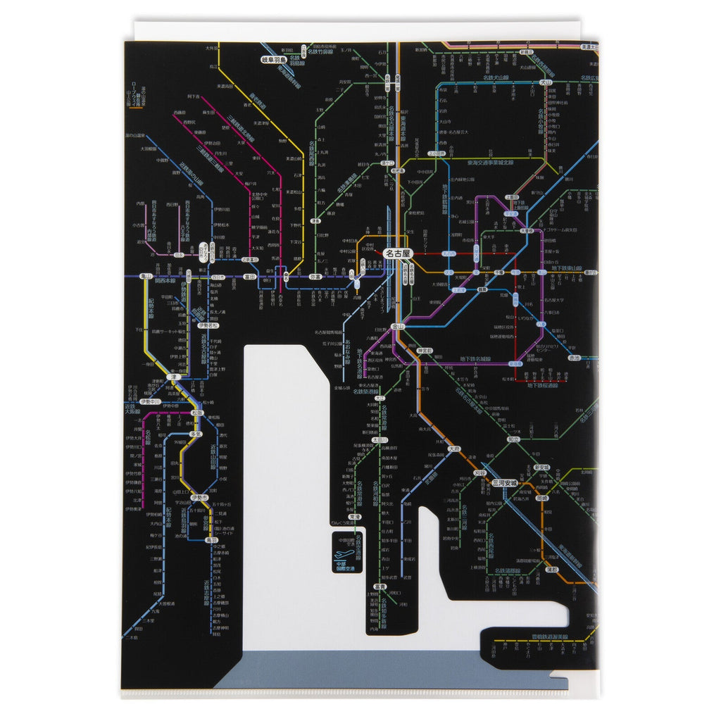 Railway Route Map Clear File Chubu Japanese Black / Tokyo Cartographic