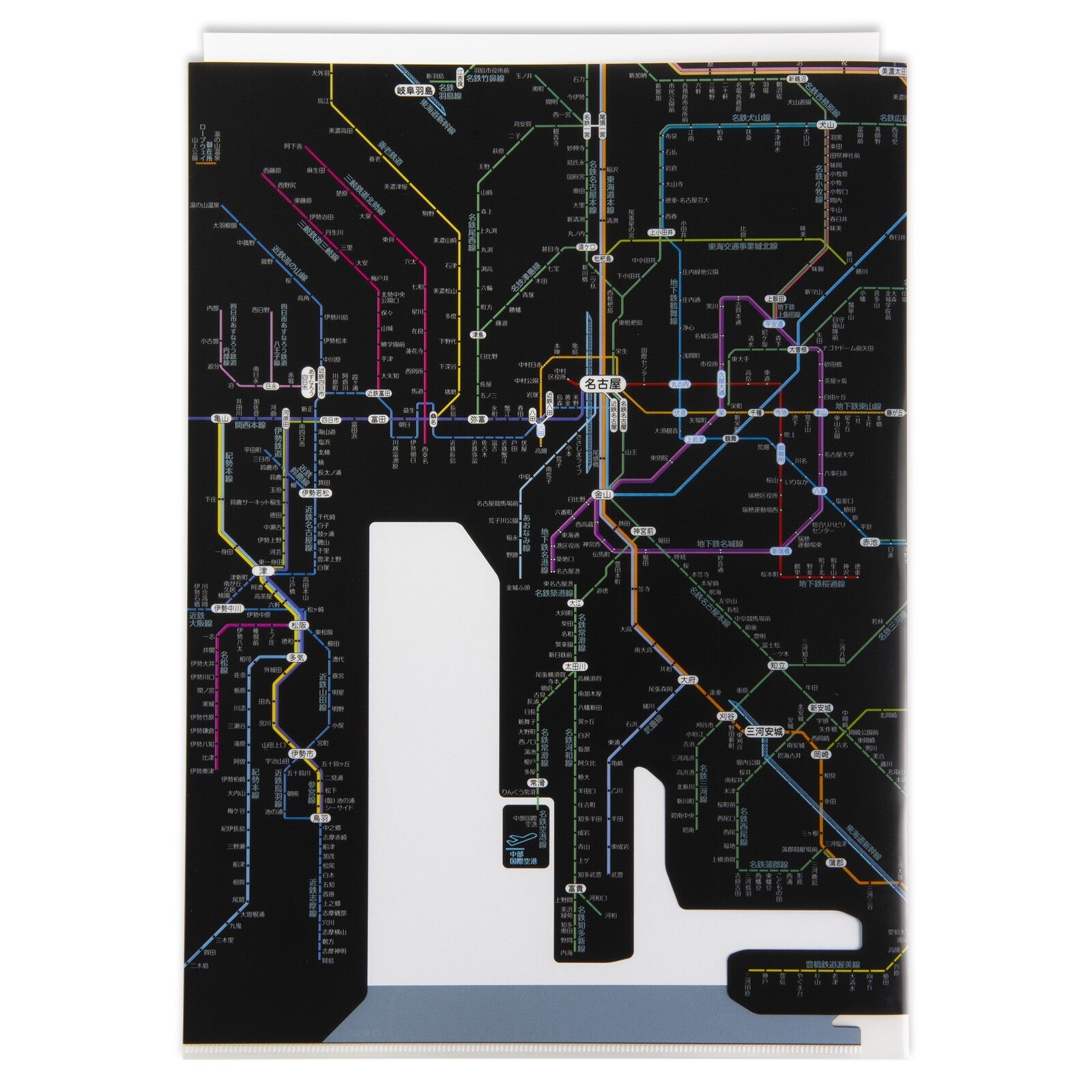 Railway Route Map Clear File Chubu Japanese Black / Tokyo Cartographic