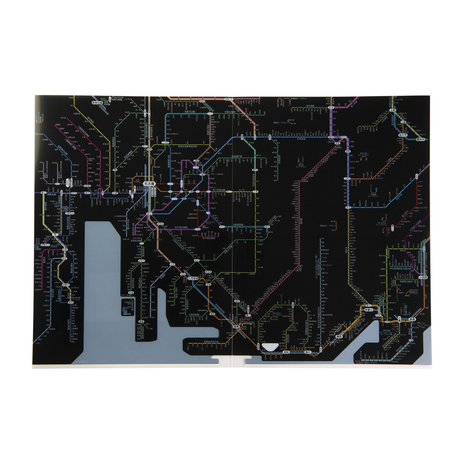 Railway Route Map Clear File Chubu Japanese Black / Tokyo Cartographic
