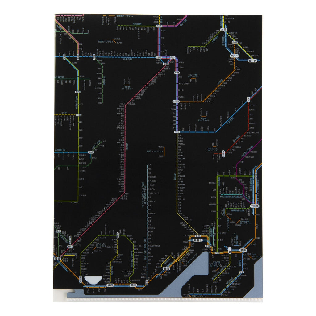 Railway Route Map Clear File Chubu Japanese Black / Tokyo Cartographic