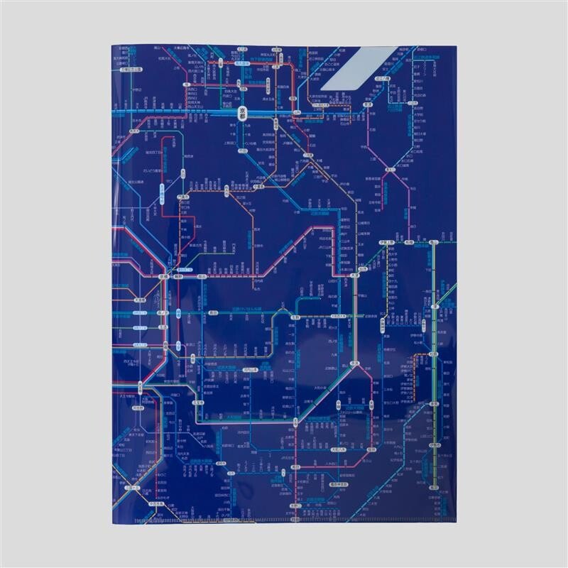 Railway Route Map Clear File Kansai Japanese Blue / Tokyo Cartographic