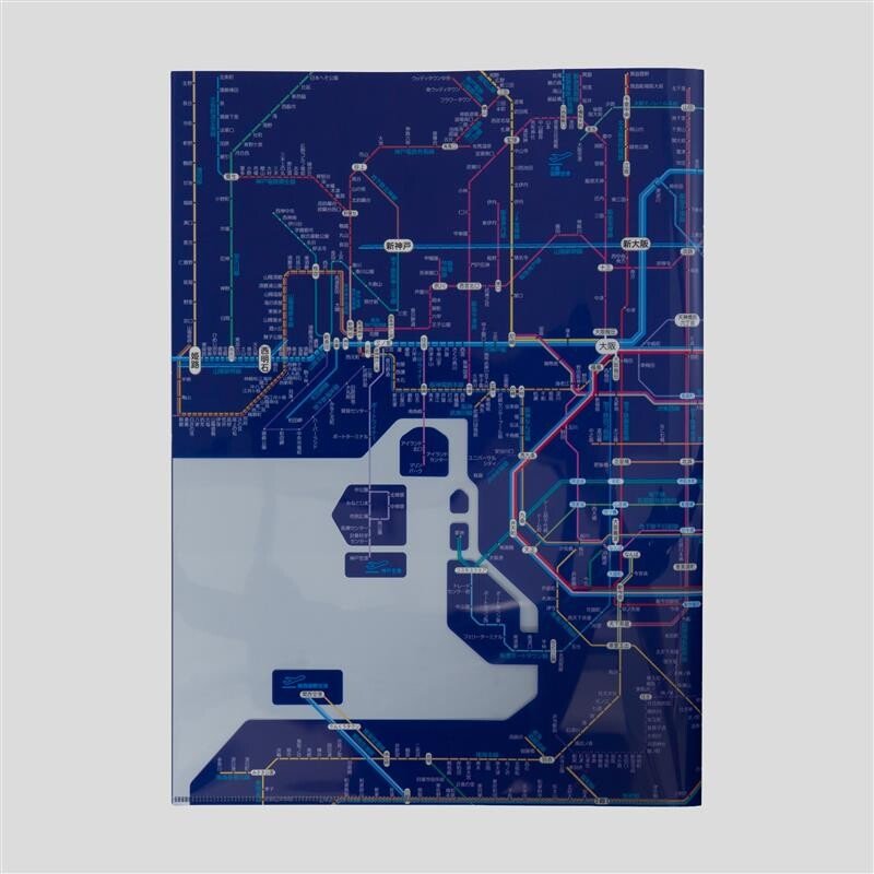 Railway Route Map Clear File Kansai Japanese Blue / Tokyo Cartographic
