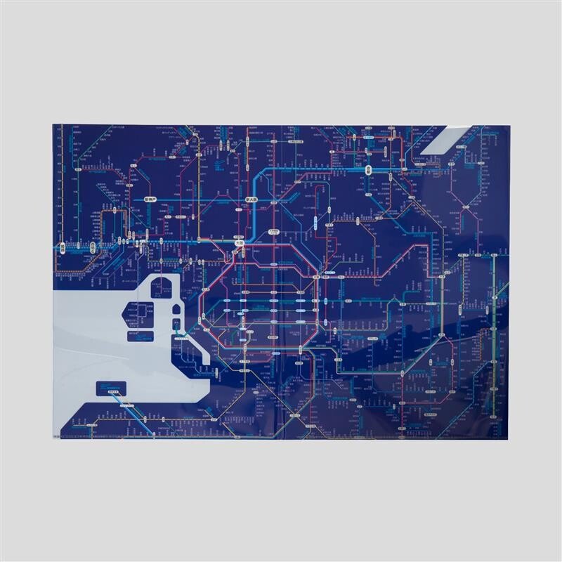 Railway Route Map Clear File Kansai Japanese Blue / Tokyo Cartographic