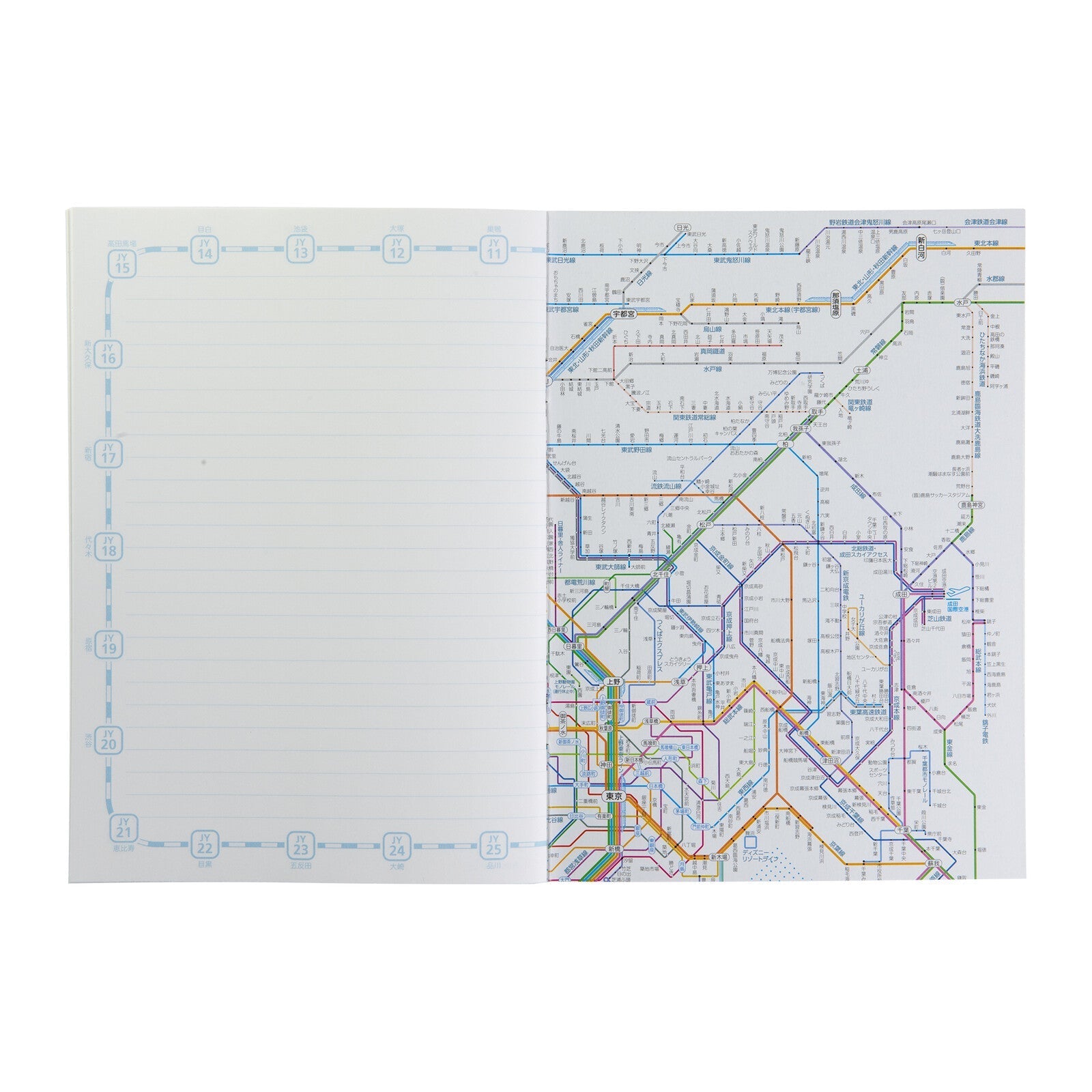 Railway Route Map Notebook A5 Tokyo Metropolitan Area / Tokyo Cartographic