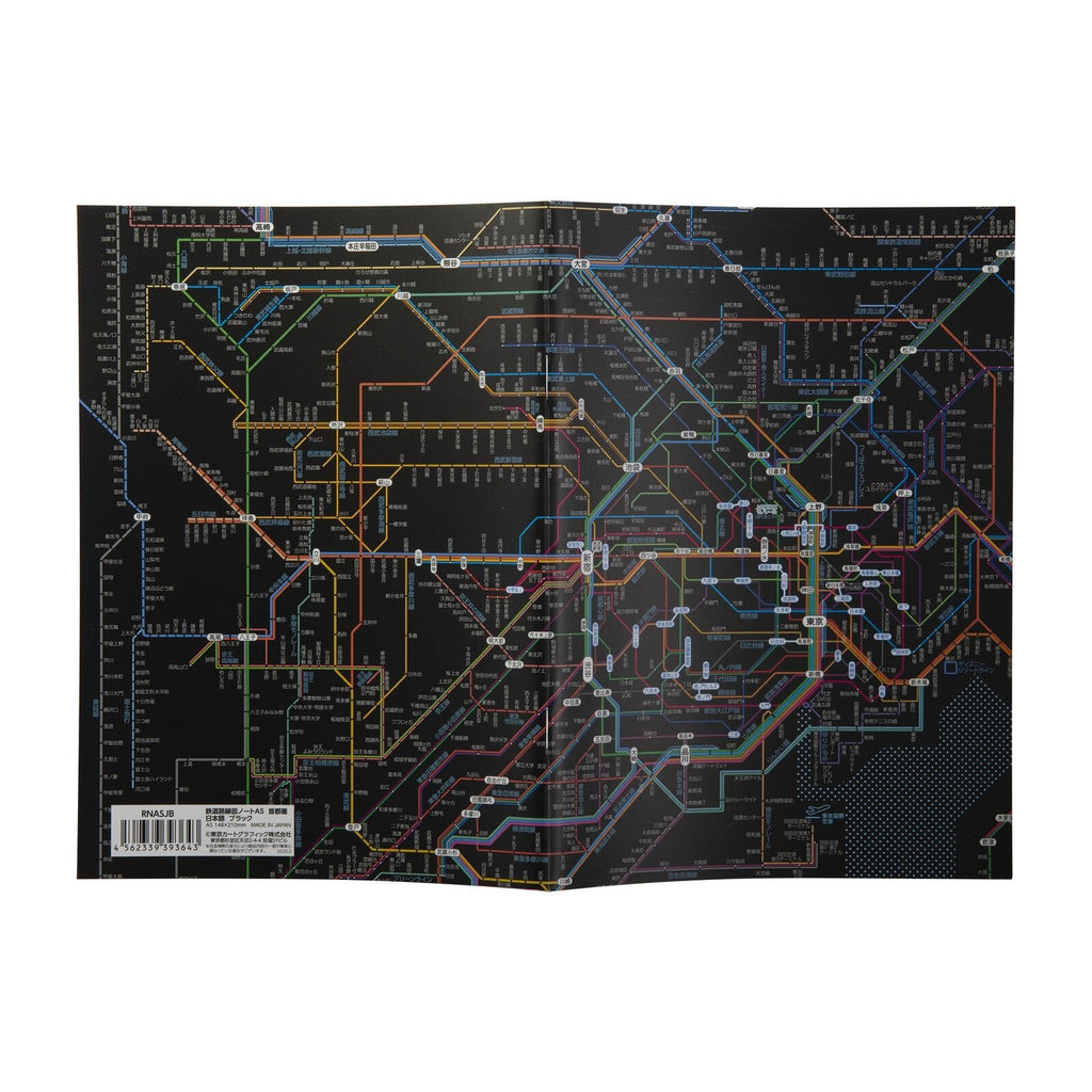 Railway Route Map Notebook A5 Tokyo Metropolitan Area / Tokyo Cartographic