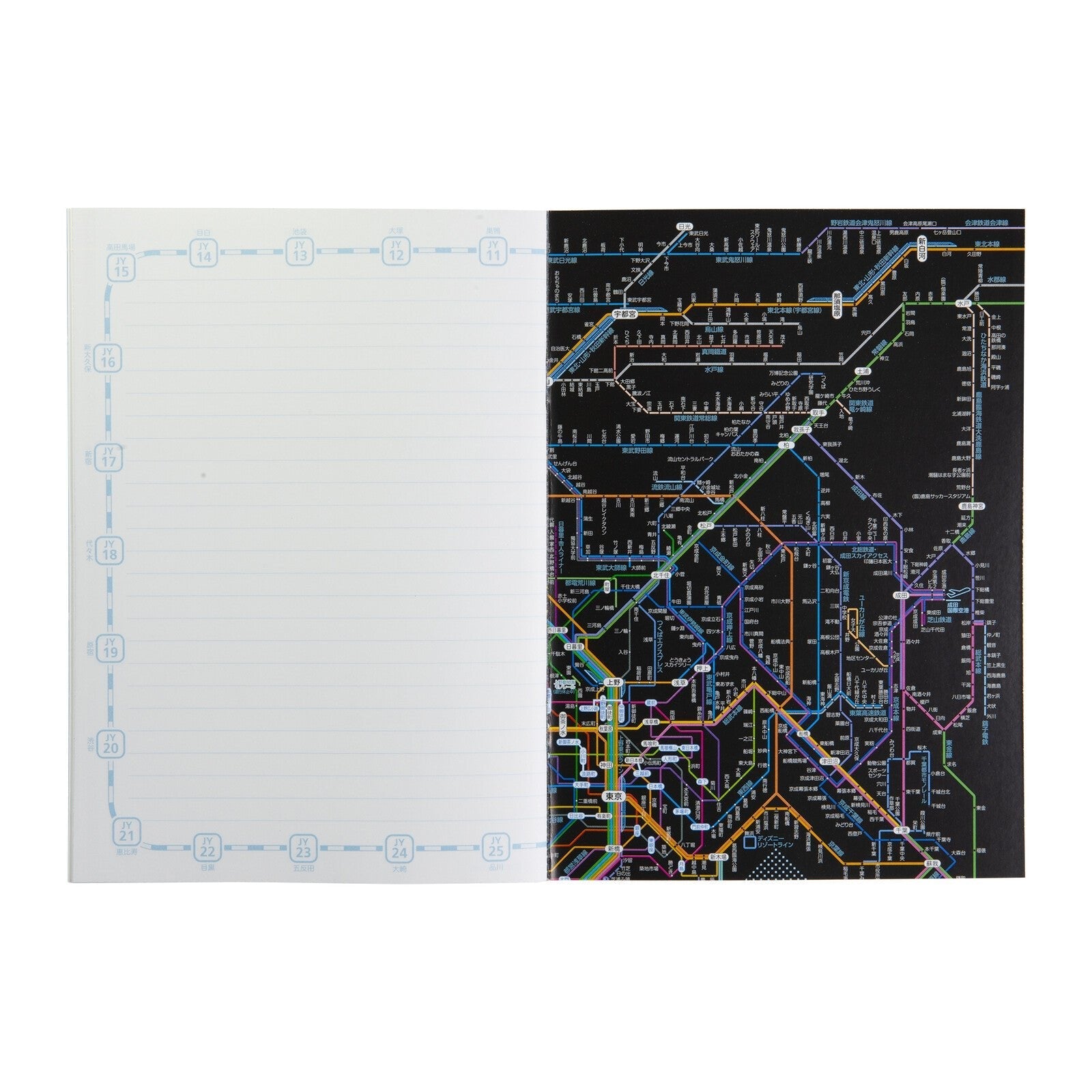 Railway Route Map Notebook A5 Tokyo Metropolitan Area / Tokyo Cartographic