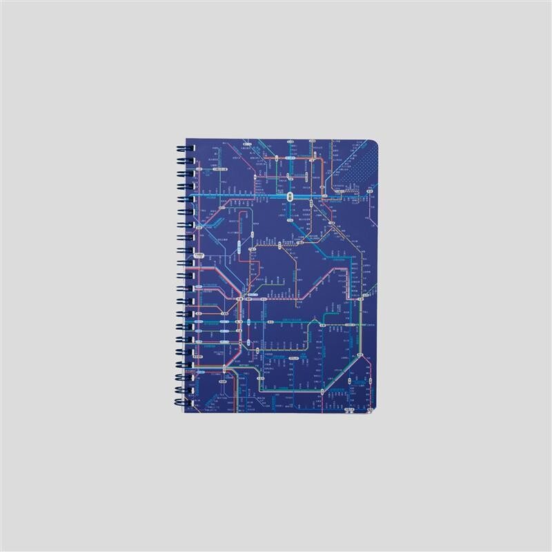 Railway Route Map Ring Notebook Kansai Japanese Blue / Tokyo Cartographic