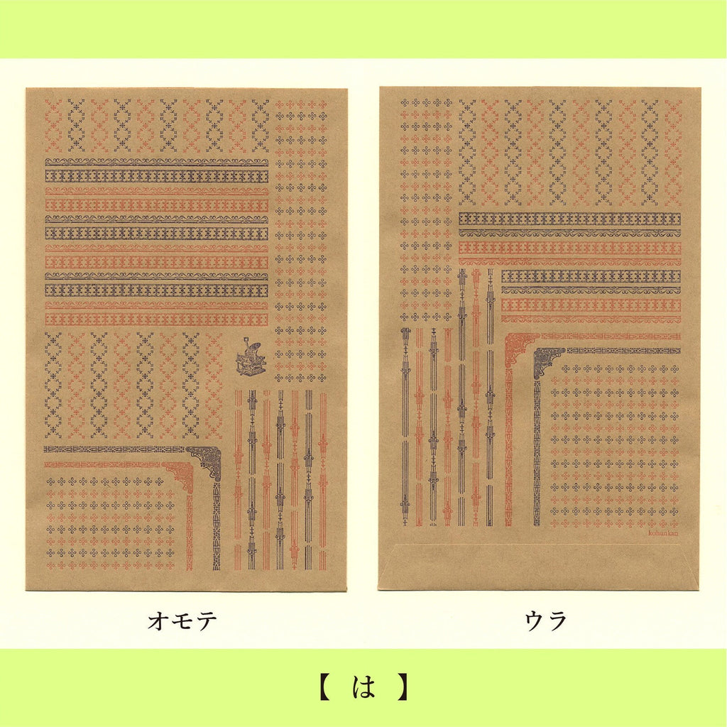 Retro Pattern Series Kraft Paper 3 Pieces / Kohunkan Kappansho