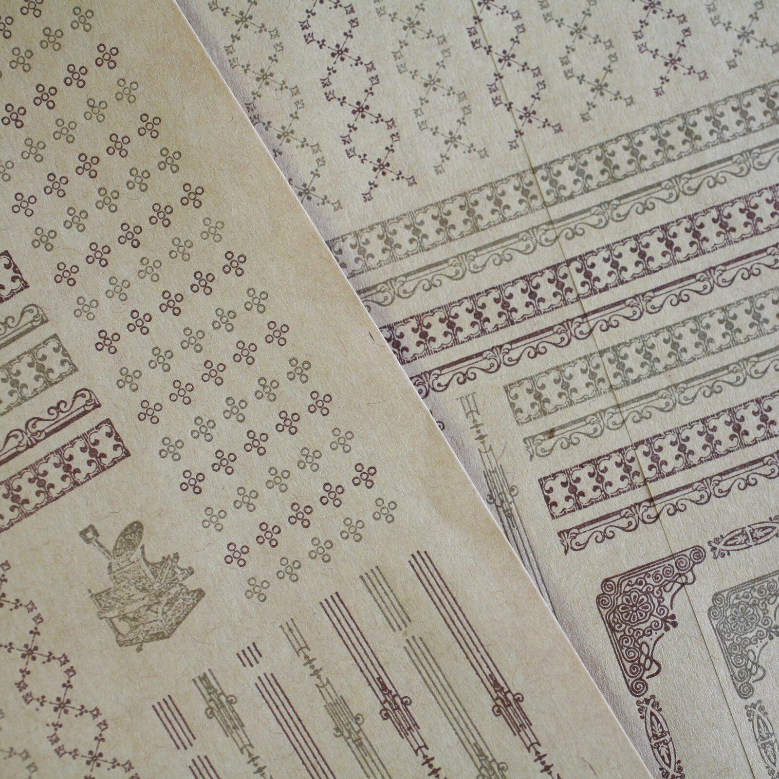 Retro Pattern Series Kraft Paper 3 Pieces / Kohunkan Kappansho
