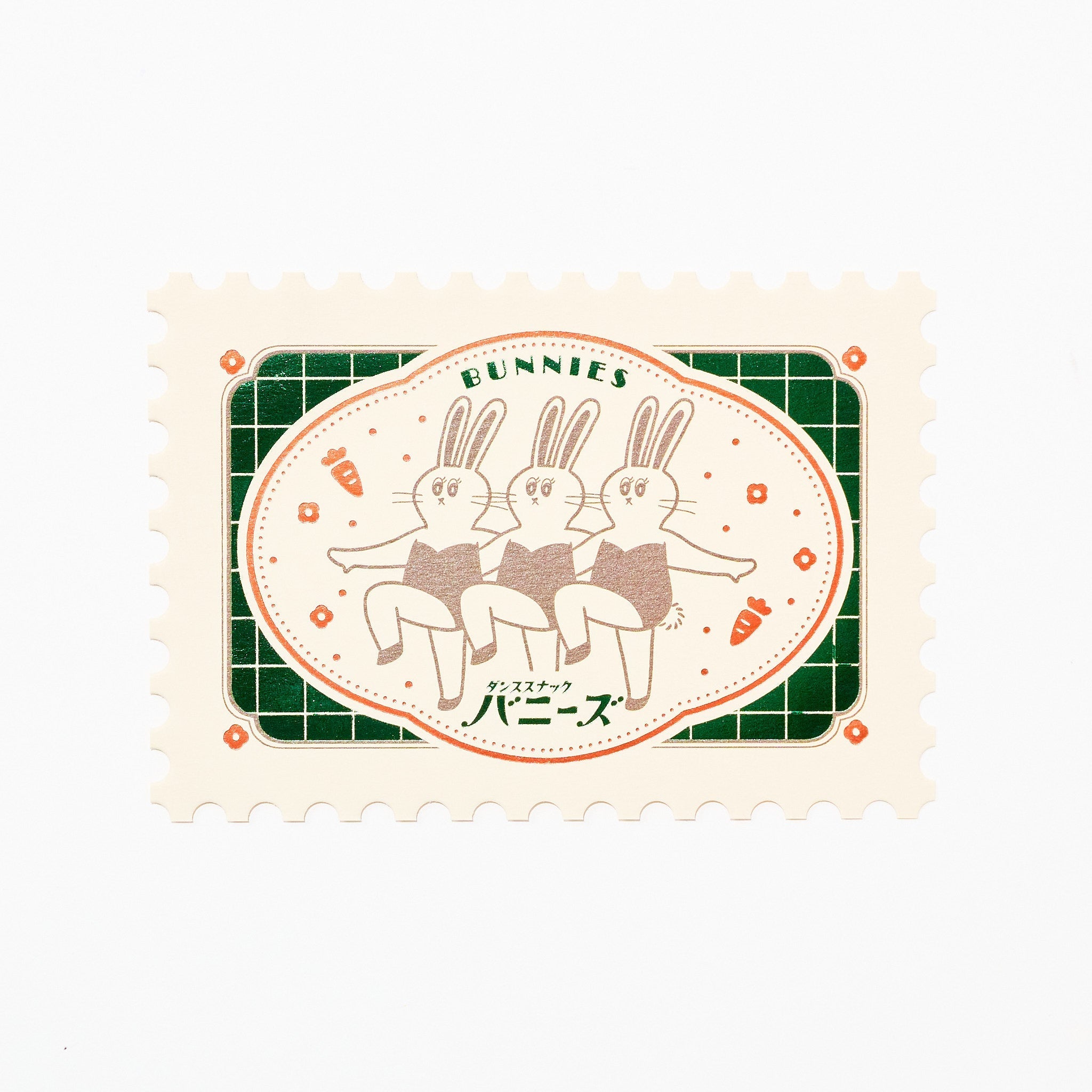 ROKKAKU x ob1toy Foil-Stamped Die-Cut Stamp Shaped Postcard / ROKKAKU