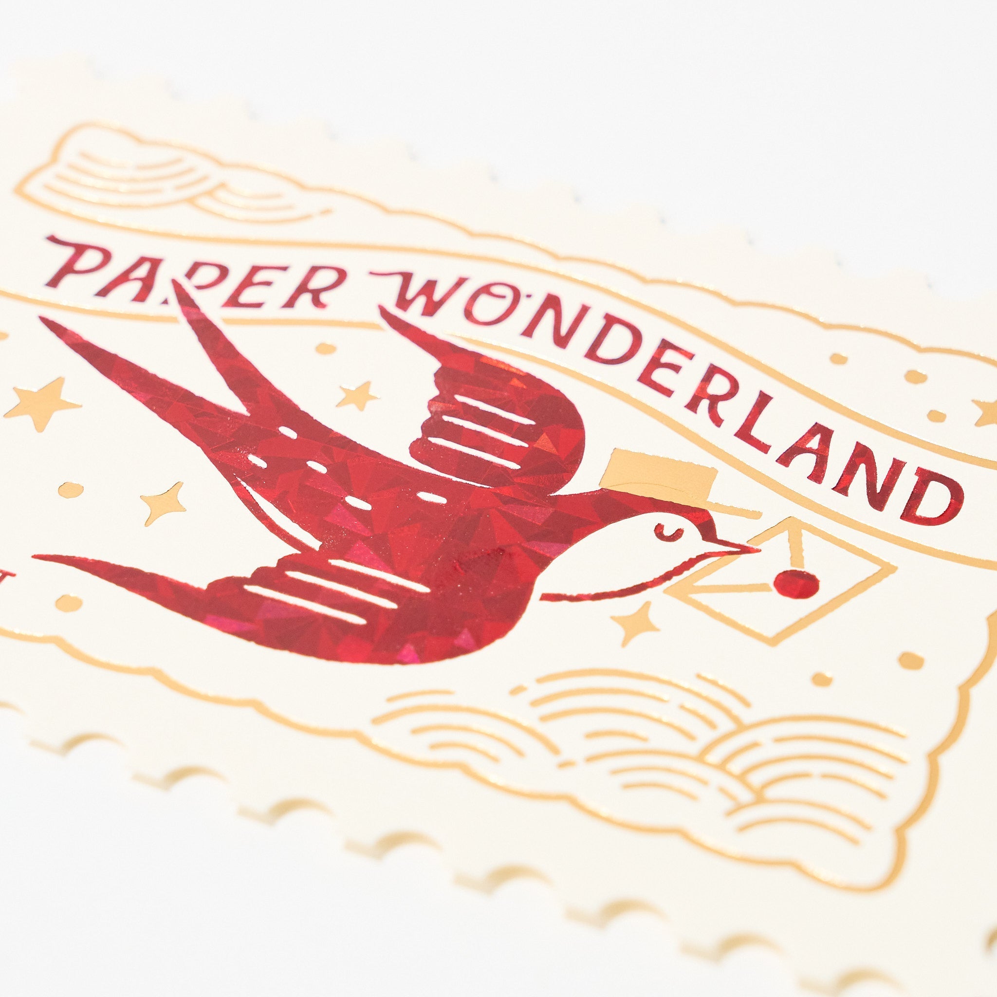 ROKKAKU x ob1toy Foil-Stamped Die-Cut Stamp Shaped Postcard / ROKKAKU
