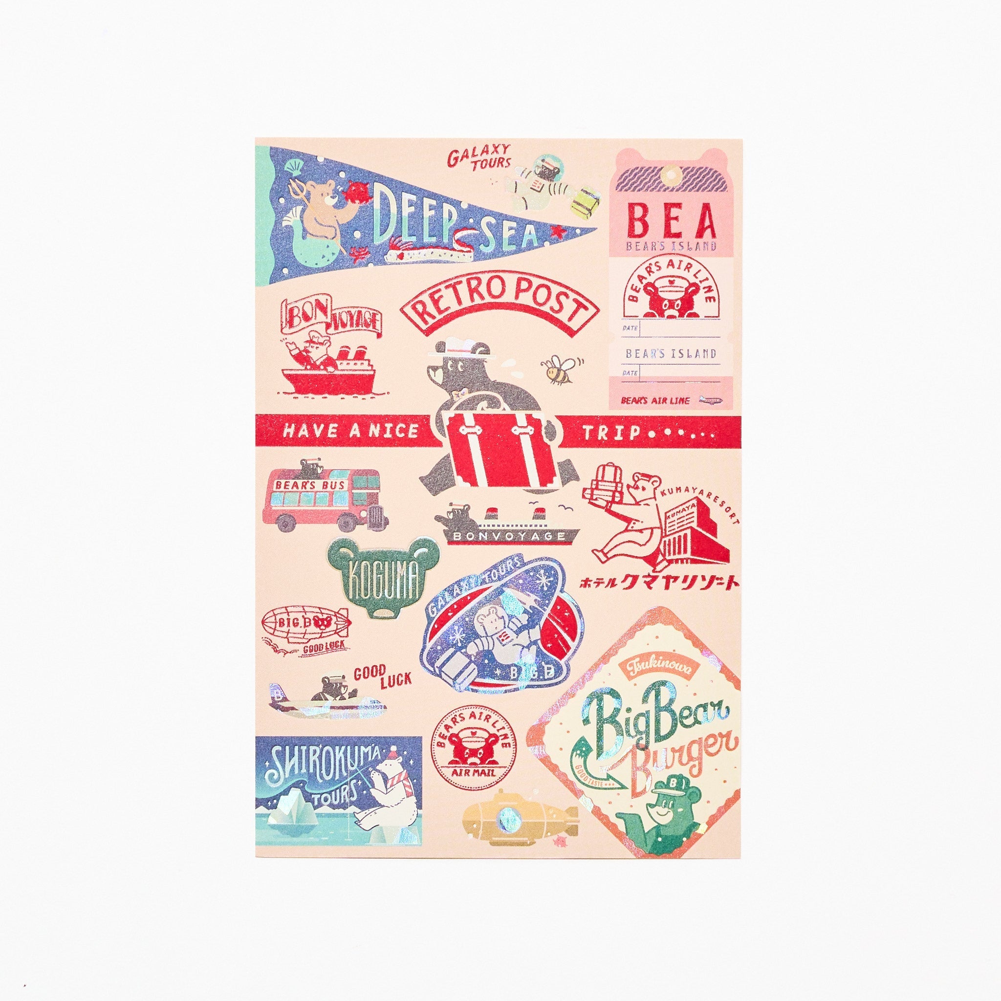 ROKKAKU x ob1toy Retro Postal Foil-Stamped Postcard / ROKKAKU