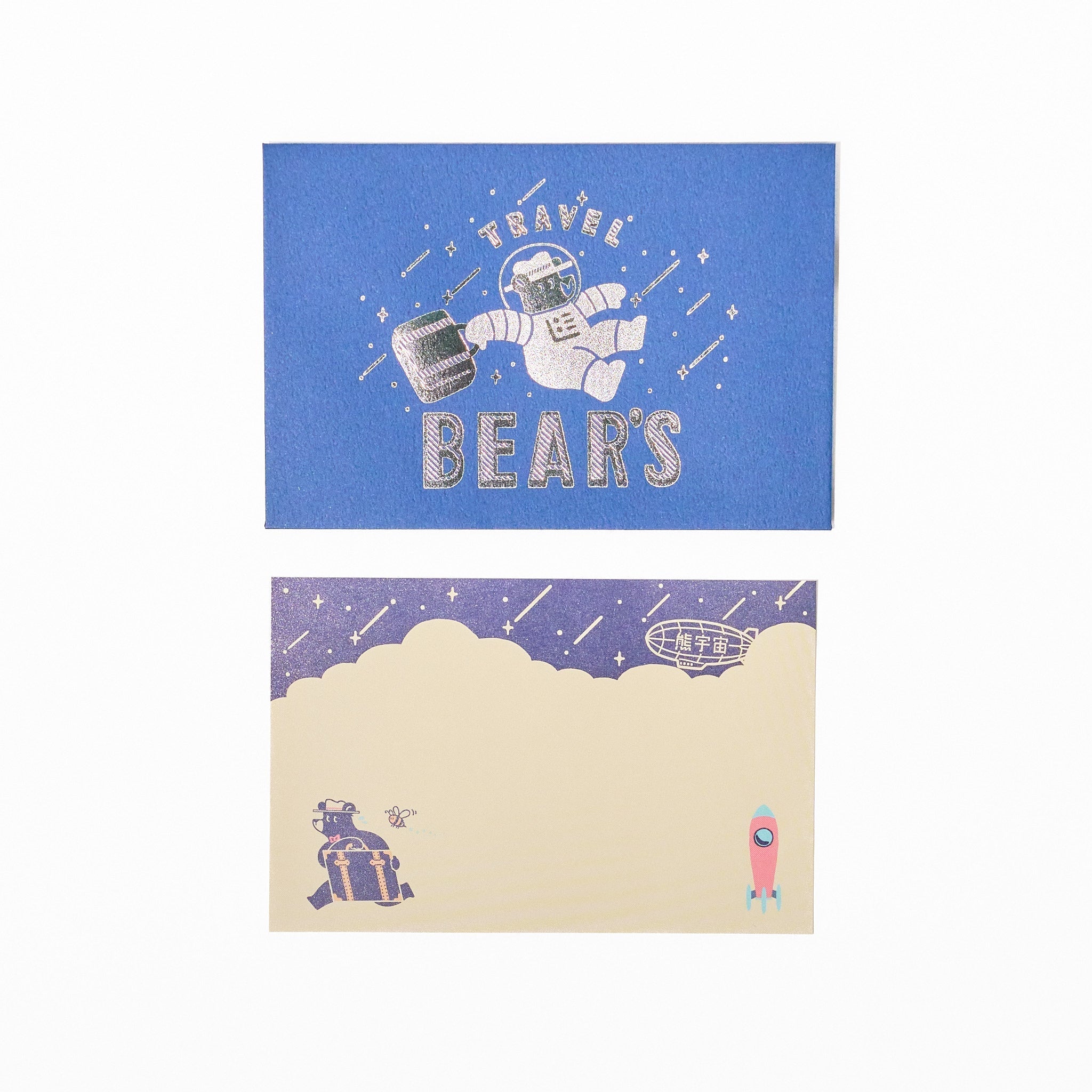 ROKKAKU x ob1toy Travel Bear Foil-Stamped Mini Letter Set / ROKKAKU