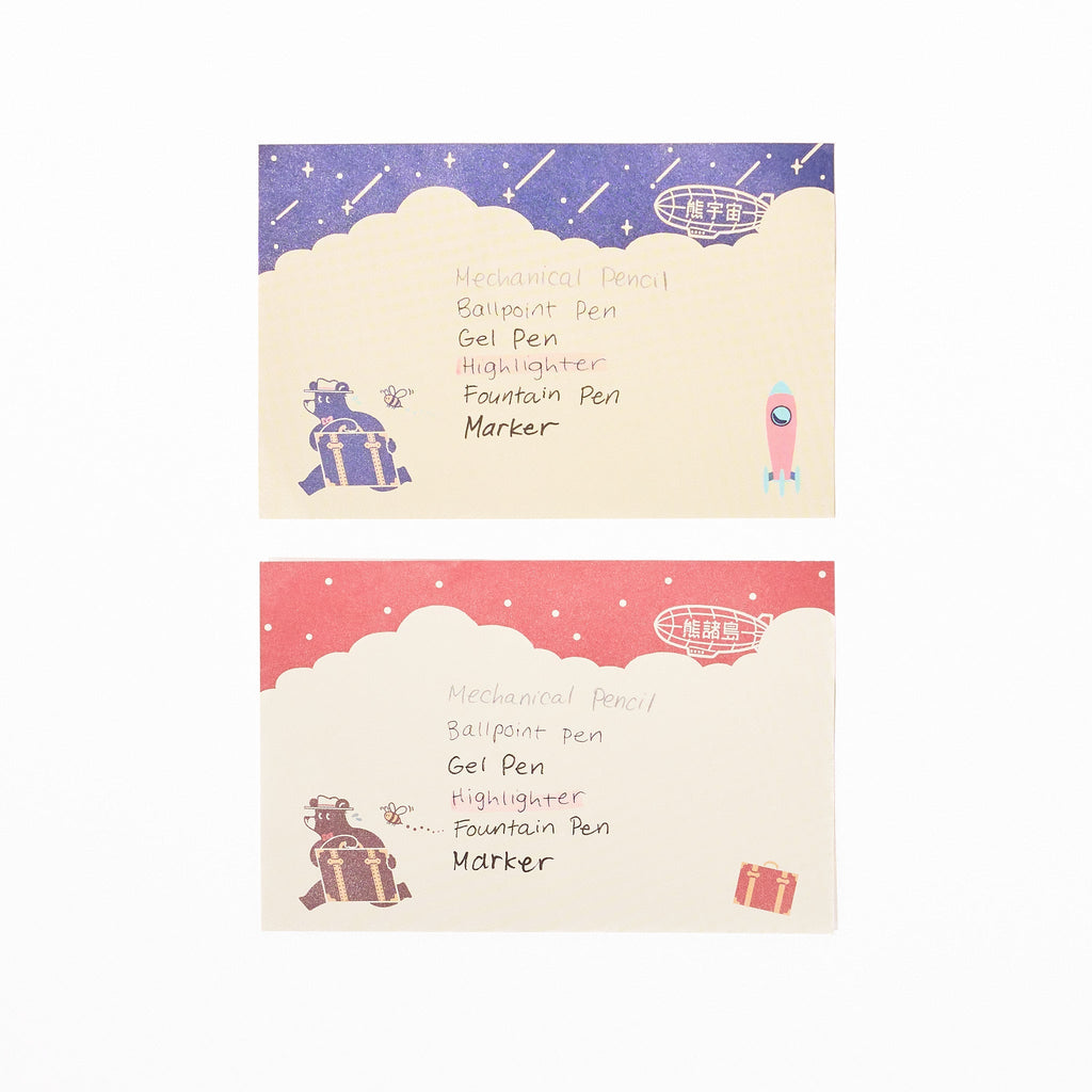 ROKKAKU x ob1toy Travel Bear Foil-Stamped Mini Letter Set / ROKKAKU