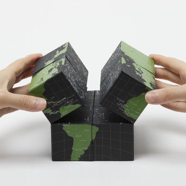 Rotating Paper Cube Globe Assembling Kit / Marumo Printing