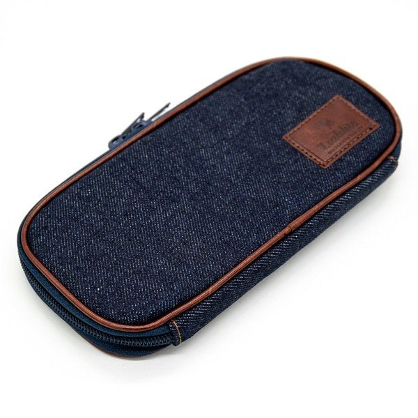Round Zip Denim Pen Case / Luddite