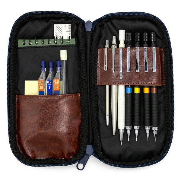 Round Zip Denim Pen Case / Luddite
