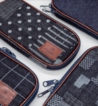 Round Zip Denim Pen Case / Luddite