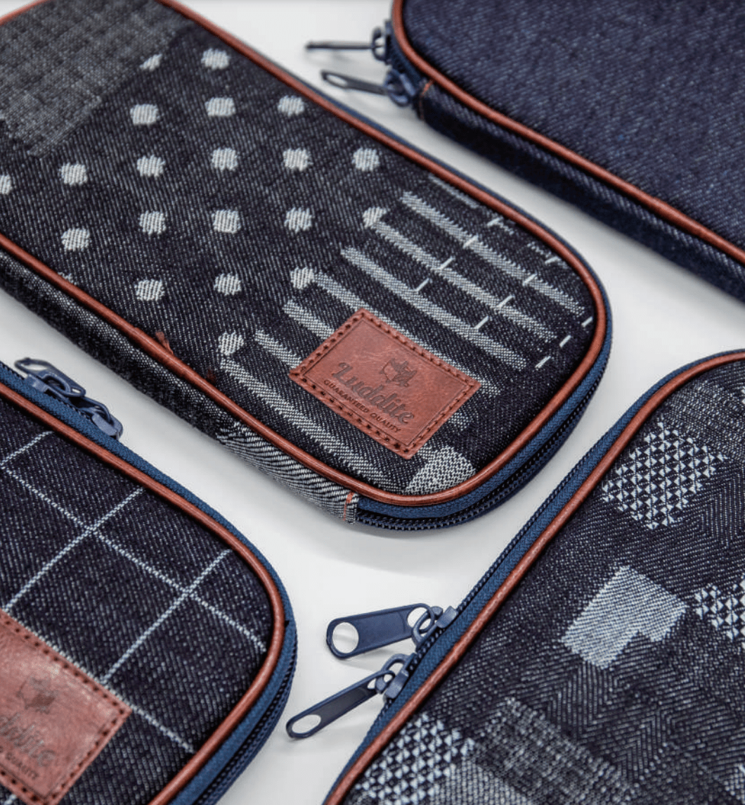 Round Zip Denim Pen Case / Luddite