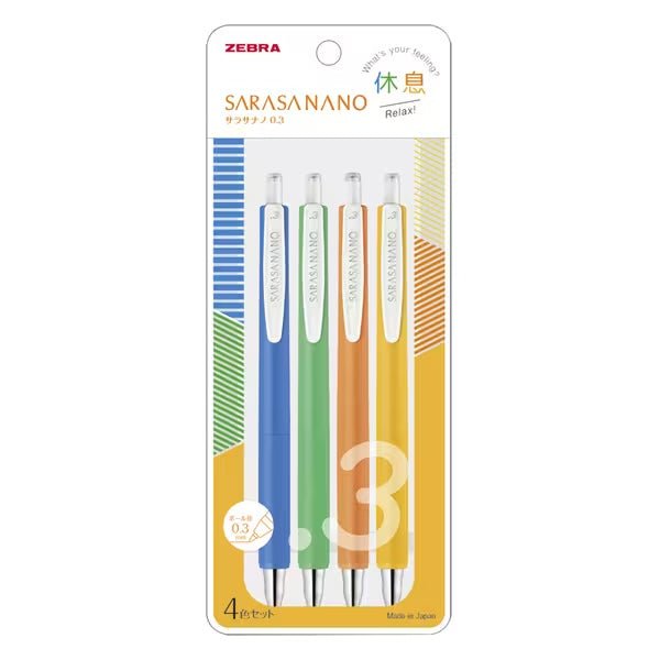 Sarasa Nano Gel Ink Pen 4 Color Set / Zebra