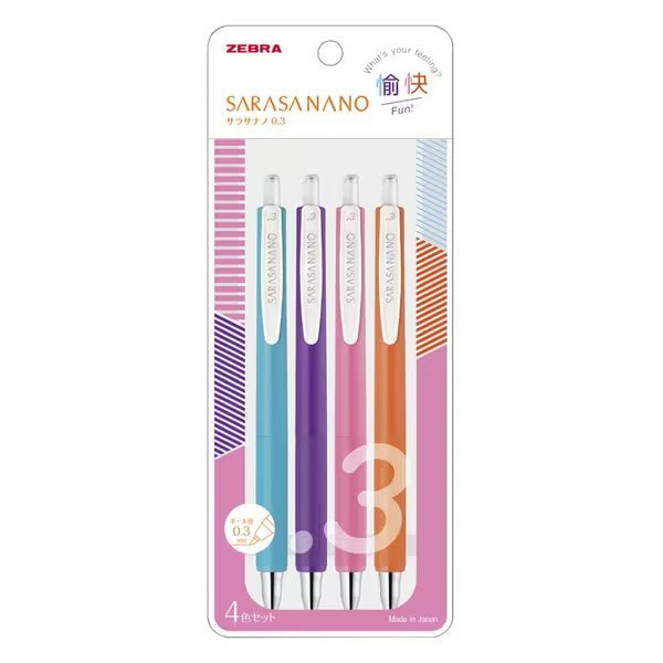 Sarasa Nano Gel Ink Pen 4 Color Set / Zebra