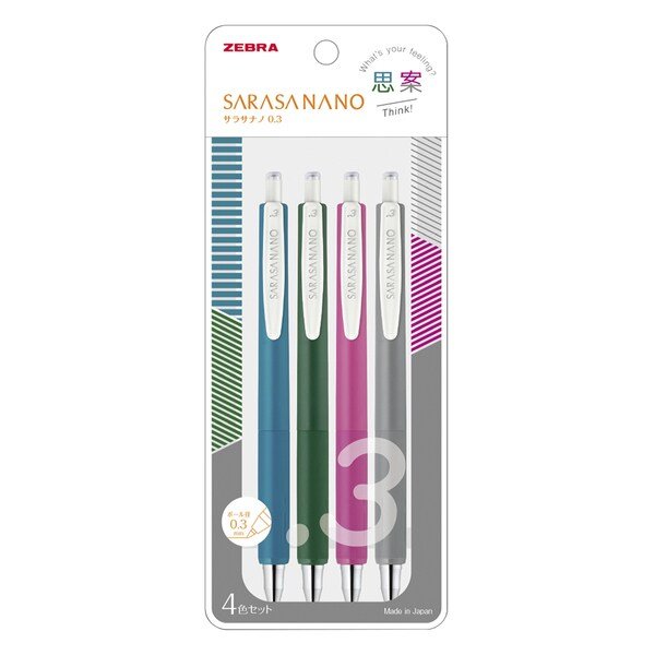 Sarasa Nano Gel Ink Pen 4 Color Set / Zebra