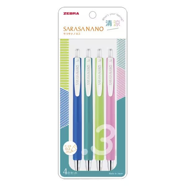 Sarasa Nano Gel Ink Pen 4 Color Set / Zebra