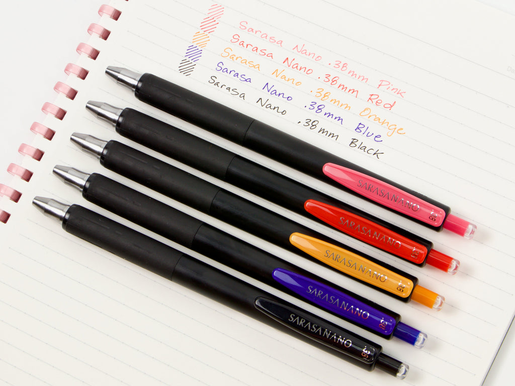 Sarasa Nano .38mm 5 Color Set