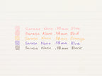 Sarasa Nano .38mm 5 Color Set