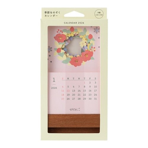 Seasonal Flowers Peek-a-Boo Calendar 2026 / MIDORI