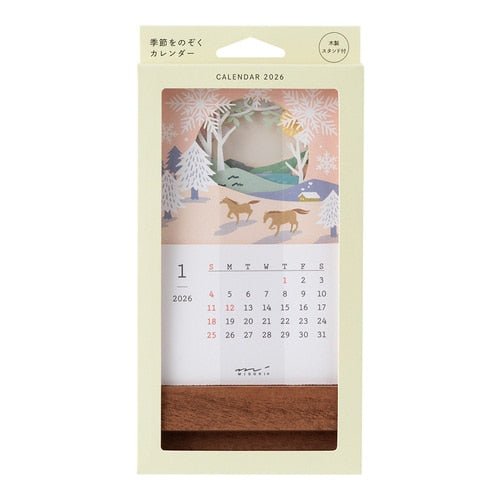 Seasonal Landscapes Peek-a-Boo Calendar 2026 / MIDORI