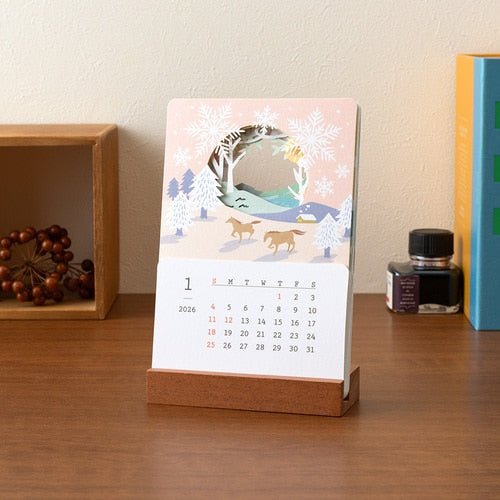 Seasonal Landscapes Peek-a-Boo Calendar 2026 / MIDORI