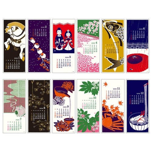 Seasonal Scenery Echizen Washi Paper Calendar 2026 / MIDORI