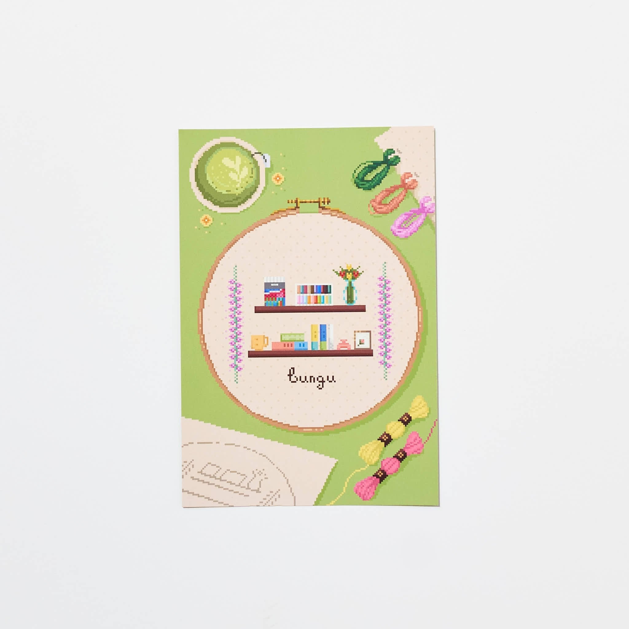 "Sew Matcha To Do" Postcard by Angelyn / Bungu
