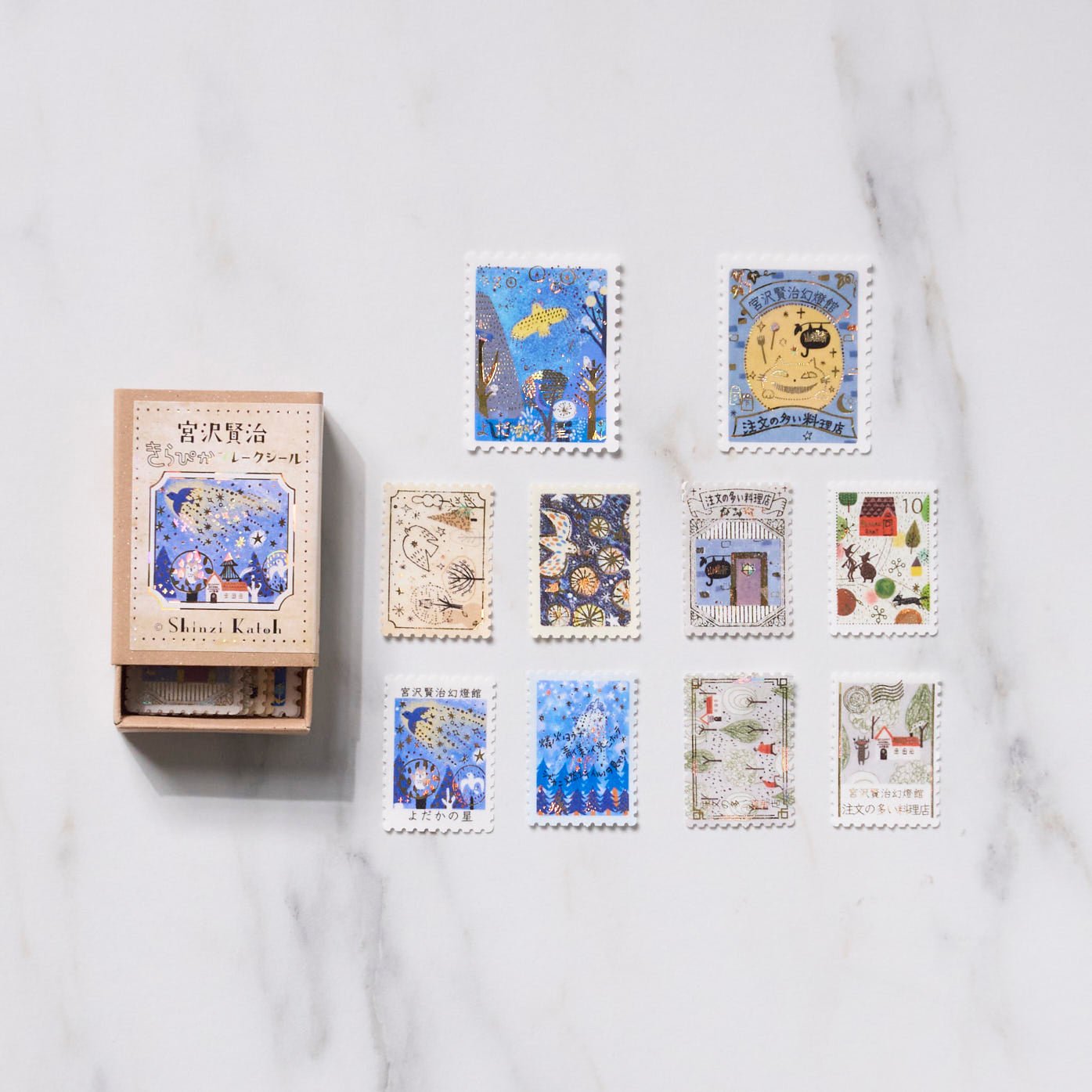 Shinzi Katoh Kirapika Flake Stickers - Kenji Miyazawa / Seal Do