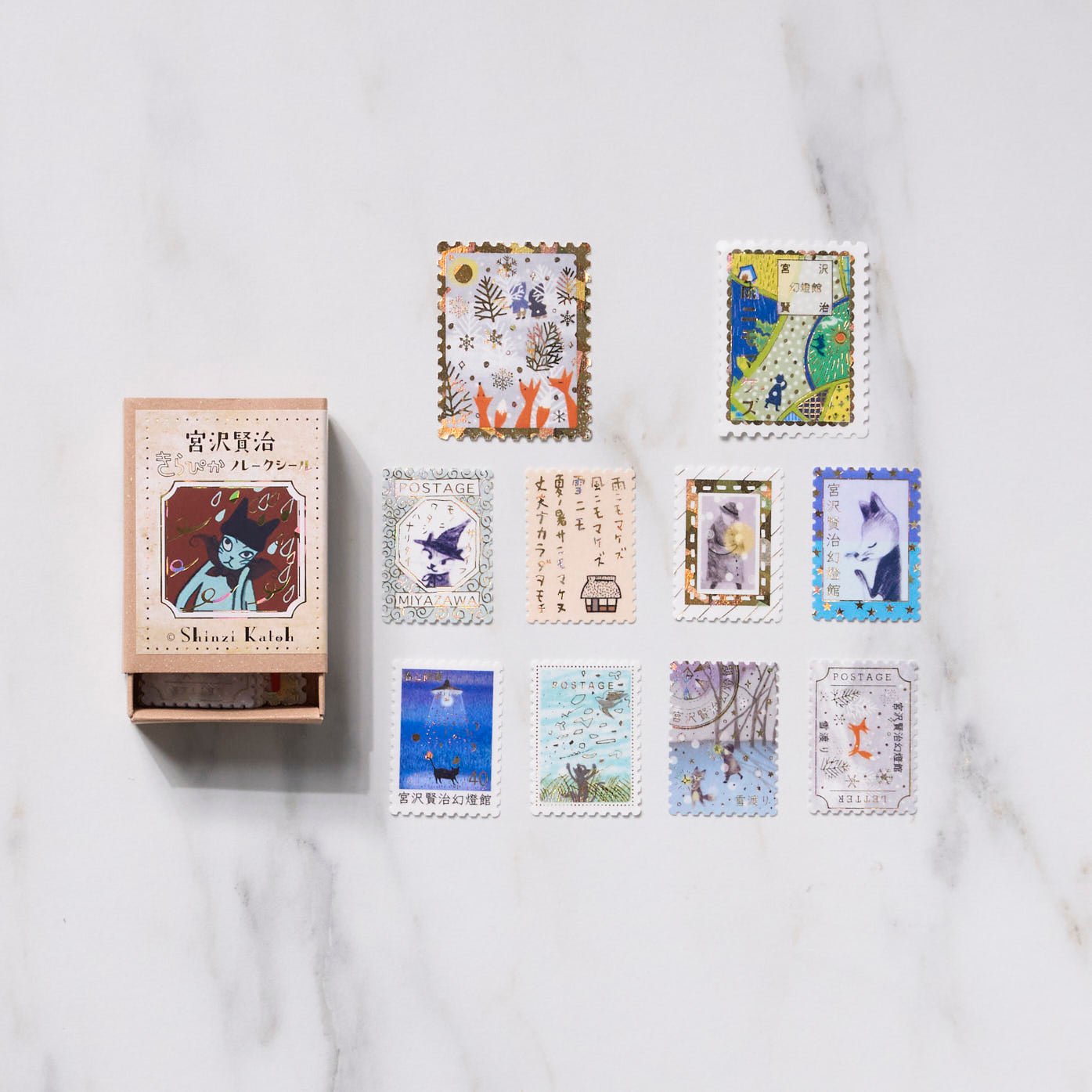 Shinzi Katoh Kirapika Flake Stickers - Kenji Miyazawa / Seal Do